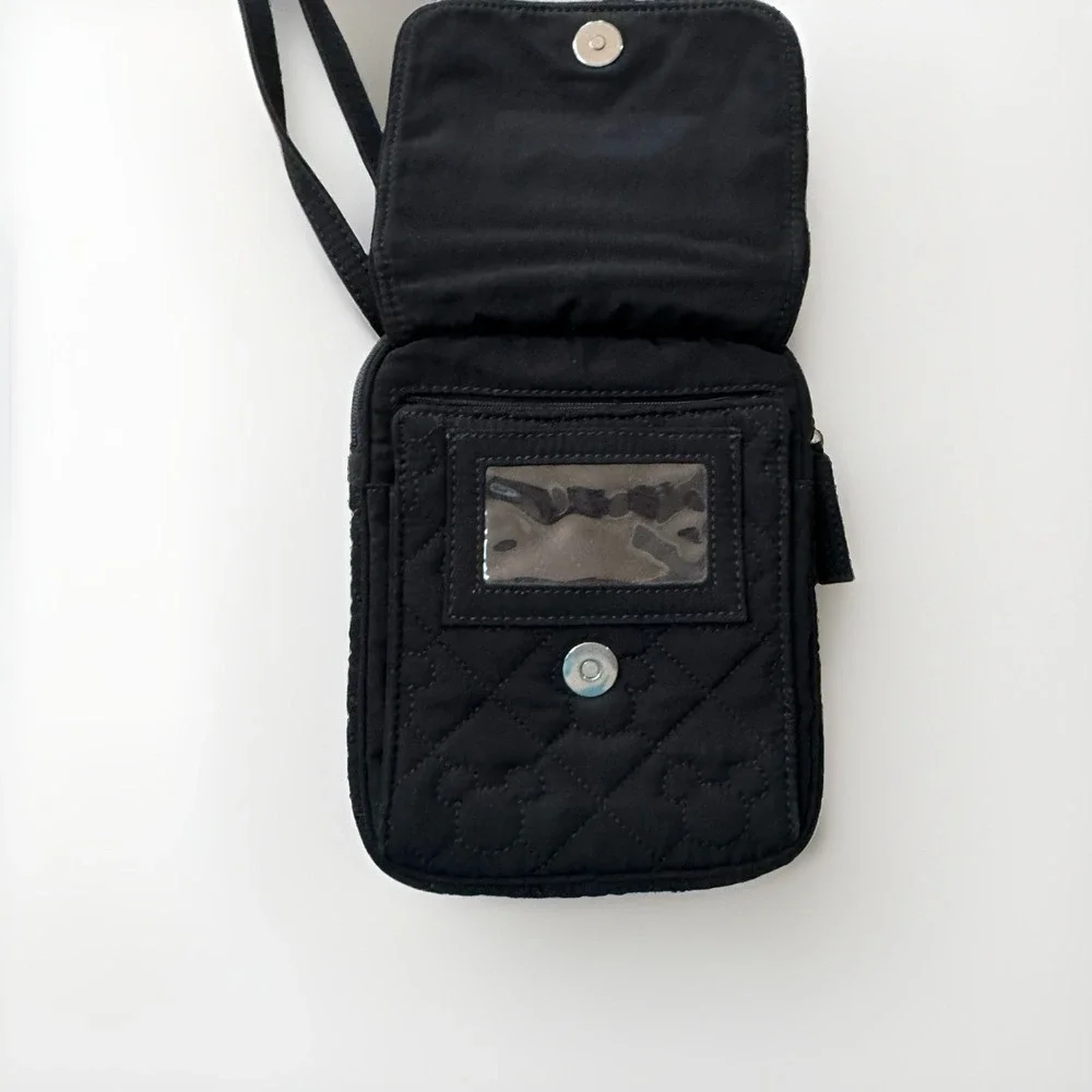 Vera Bradley Disney Mickey Mouse Quilted Crossbody Bag Purse Black Small